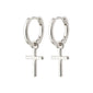 DAISY recycled cross hoops silver-plated