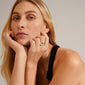 DAISY ring silver-plated on woman's finger, showcasing clean, minimalist design; part of Pilgrim's recycled collection, ideal for stylish, elegant looks.