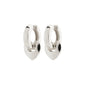 IOKASTE chunky hoops silver-plated earrings featuring wide, shiny hoops with removable chunky heart pendants and an easy click lock closure.