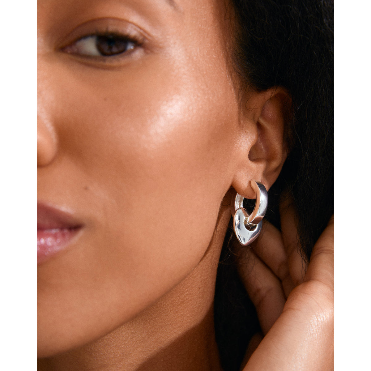 IOKASTE chunky hoops silverpläterade
