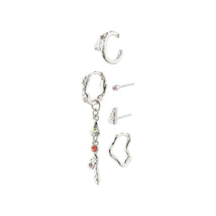IRENE Ohrringe & Clip 5-in-1-Set, versilbert