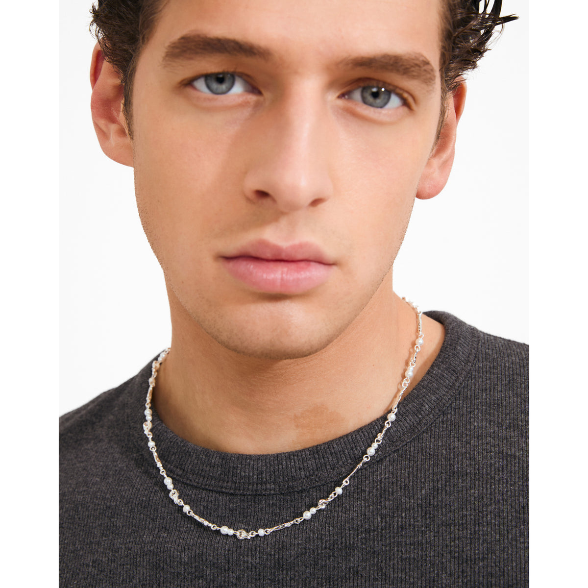 SLOAN Perlenkette versilbert
