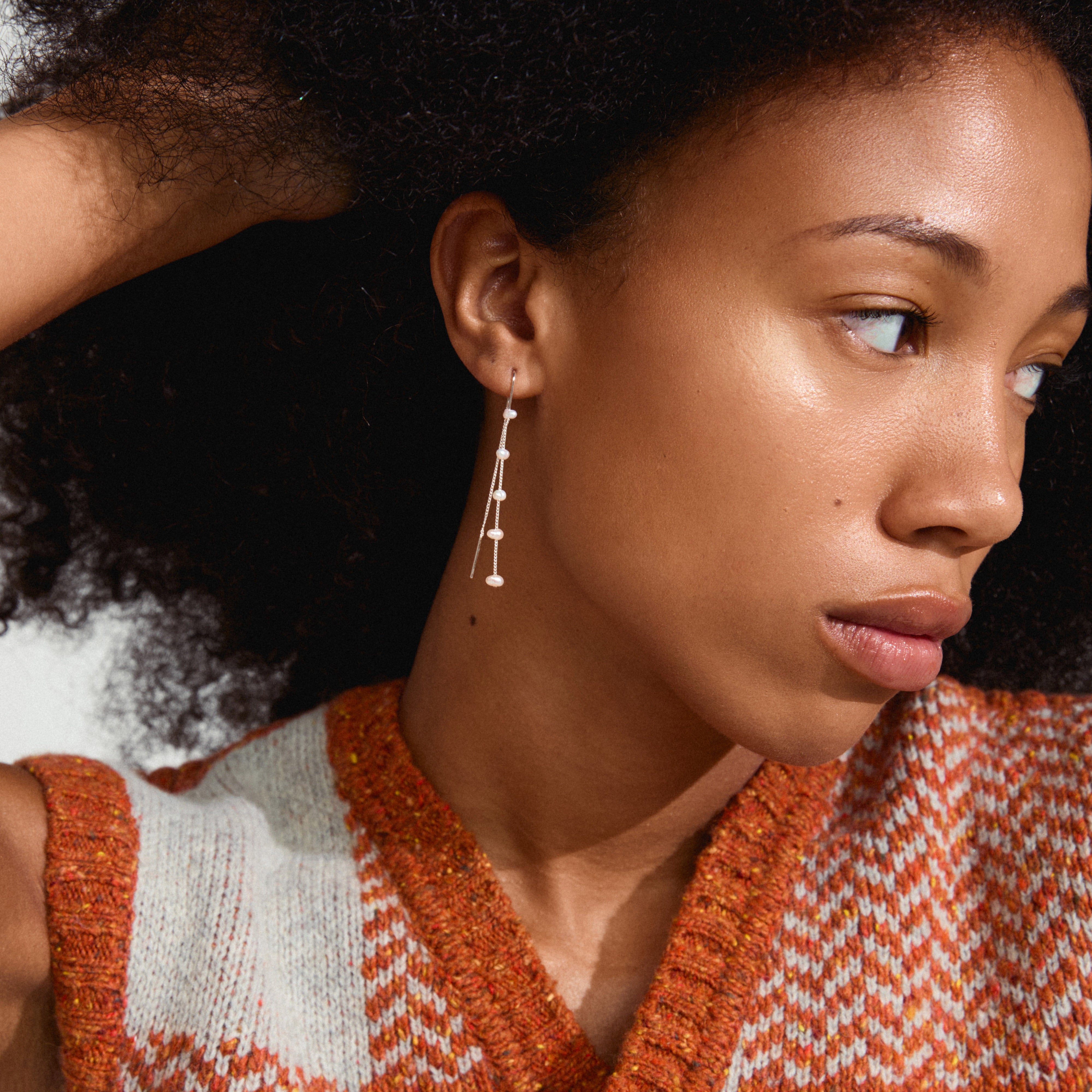 ZENAIA pearl chain earrings silver-plated – Pilgrim