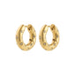 NEVAEH hoops gold-plated, chunky with Preciosa crystals, featuring a click clasp, crafted from 97% recycled material for a starry night sparkle, perfect for any occasion.
