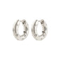 NEVAEH hoops, silver-plated chunky earrings with petite Preciosa crystals, featuring an easy click clasp, embodying starry night magic. Made with 97% recycled materials.