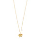 Gold-plated TIMBER necklace by Pilgrim, featuring a fine chain with an abstract organic flower pendant, measuring 40 cm with a 9 cm extension.