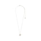 TIMBER necklace silver-plated with a fine chain, flower pendant, and adjustable extender, reflecting minimalist, nature-inspired design for versatile styling.
