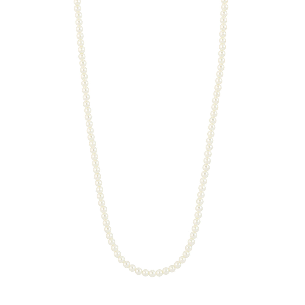 JANNI necklace gold-plated features round pearl-like beads with an adjustable extension chain, offering a chic, versatile accessory for layering with other jewelry.