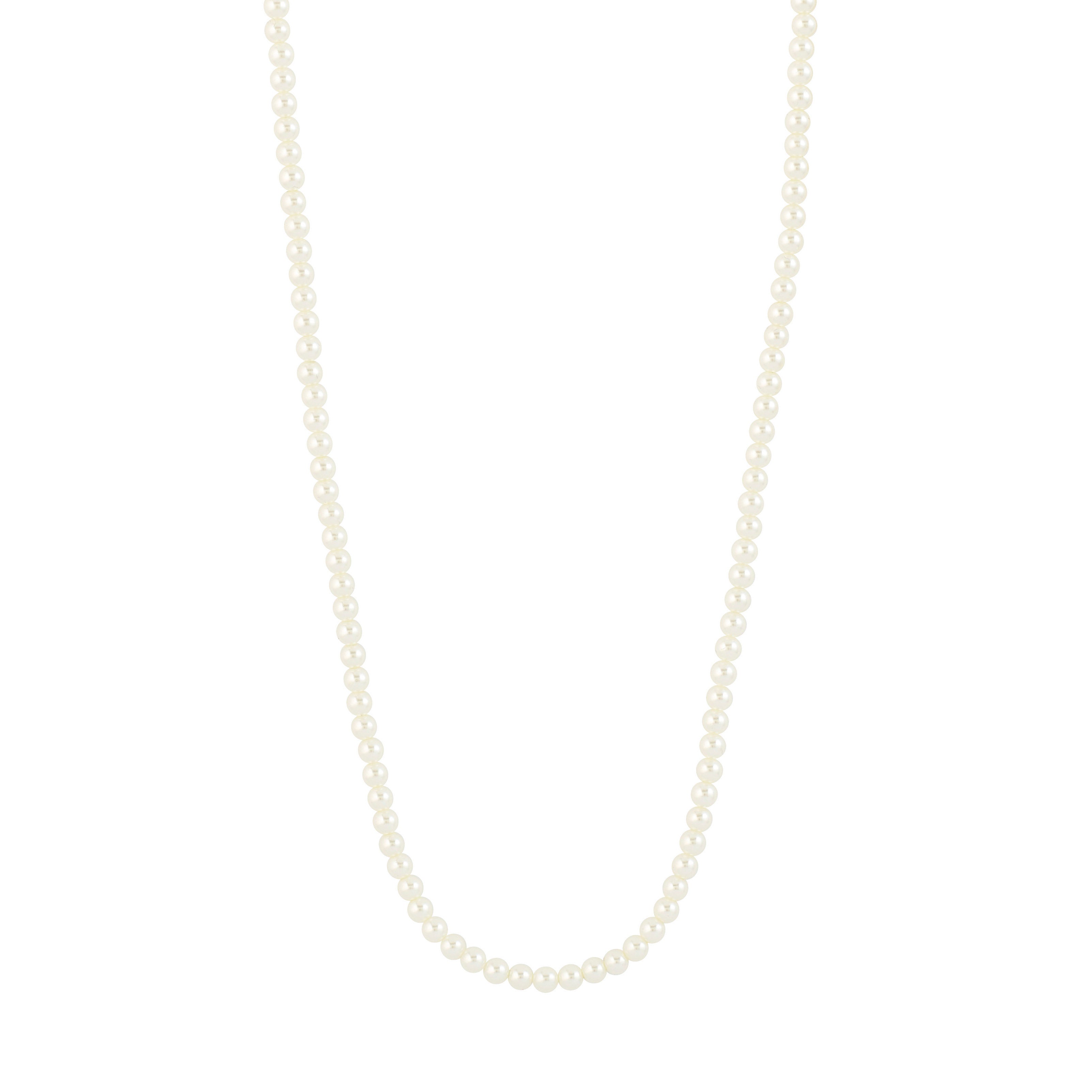 JANNI necklace gold-plated features round pearl-like beads with an adjustable extension chain, offering a chic, versatile accessory for layering with other jewelry.