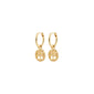 JUANNA earrings gold-plated hoops with removable Tree of Life filigree pendants, offering versatile style and symbolic elegance.
