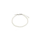 JANNI bracelet silver-plated features a single strand of white pearls, finished with an adjustable silver lobster-clasp and dangling pearl, ideal for a layered look.