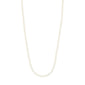 JANNI necklace silver-plated: a single long strand of mother-of-pearl colored glass beads with adjustable extension chain, perfect for layering.