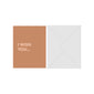 Greeting card, I wish you... with envelope, featuring a stylish brown square design and white text, perfect for adding a personal touch to gifts.