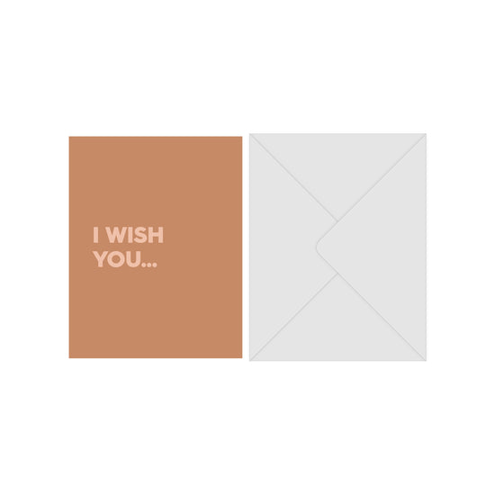 Til og fra kort, "I wish you..." med kuvert