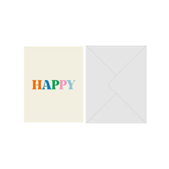 Greeting card, "Happy" with envelope
