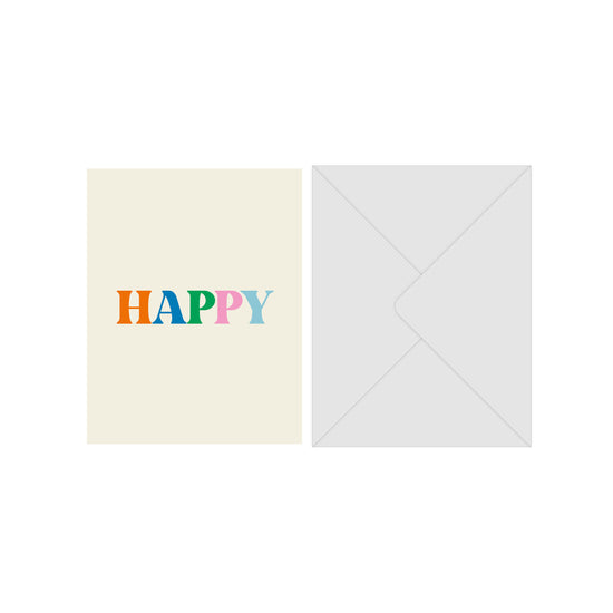 Gratulationskort, "Happy" med kuvert