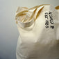 Fashion canvas tote-väska med XOXO-logotyp, beige