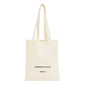 Off-white canvas tote bag with wherever you go print and long strap, perfect for daily essentials. Spacious, minimalist design by Pilgrim.