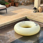 Off-white swim ring, 120 cm, featuring sleek black Pilgrim logo, ideal for summer relaxation by the pool or beach.