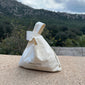 Small Fashion canvas tote-bag, off-white, with black wherever you go text, featuring broad woven straps, ideal for daily essentials and a minimalist look.