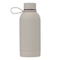 Steel bottle 350 ml - grey with Pilgrim logo, featuring a matte finish and integrated loop handle, ideal for stylish, on-the-go hydration.