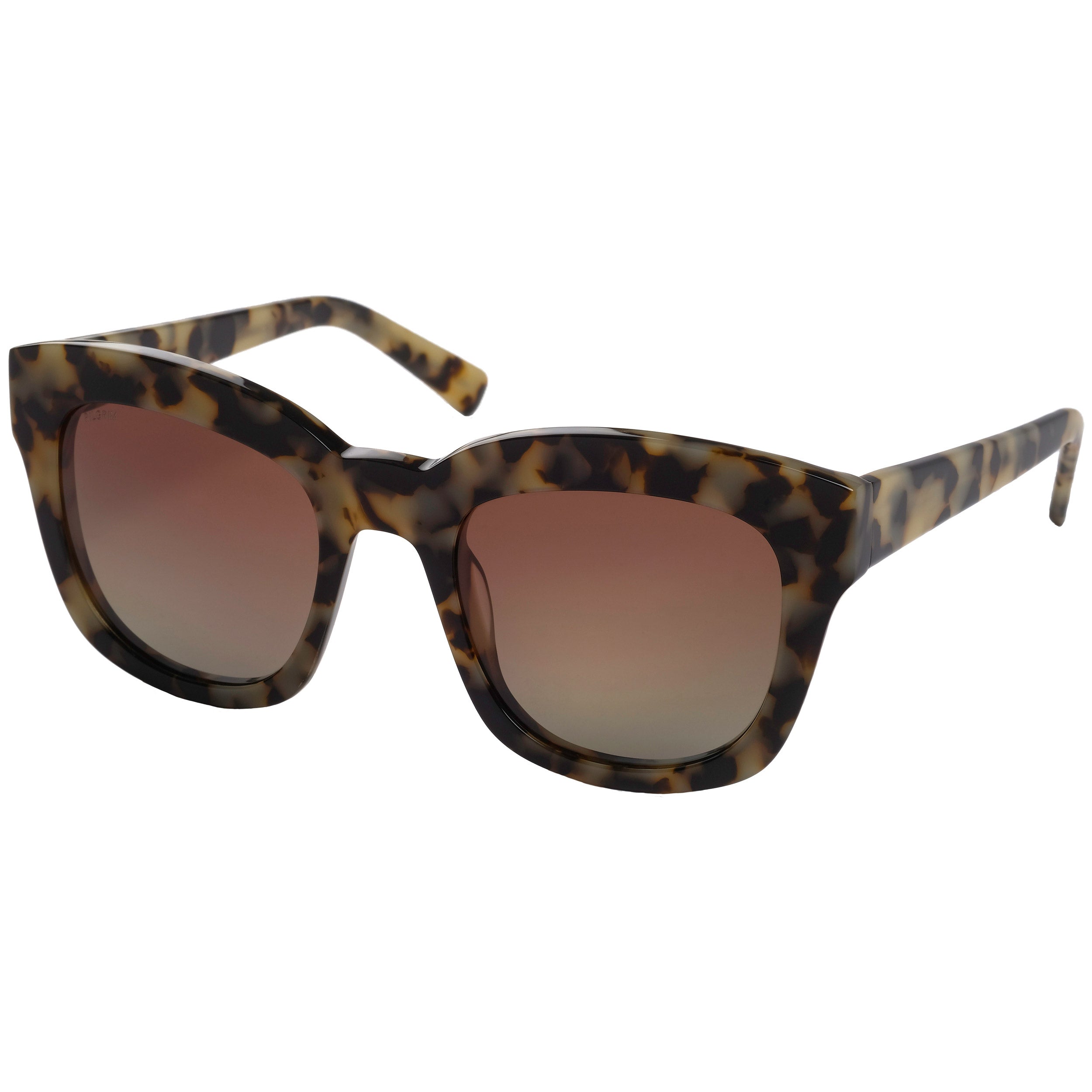Sunglasses: Dael: Grey, featuring a chunky tortoise-patterned frame with a feminine butterfly shape, offering trendy UVA/UVB protection and polarized lenses.