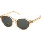 VASILIA sunglasses with a transparent frame and dark lenses, offering UVA/UVB protection and polarised lenses for a trendy, confident look.