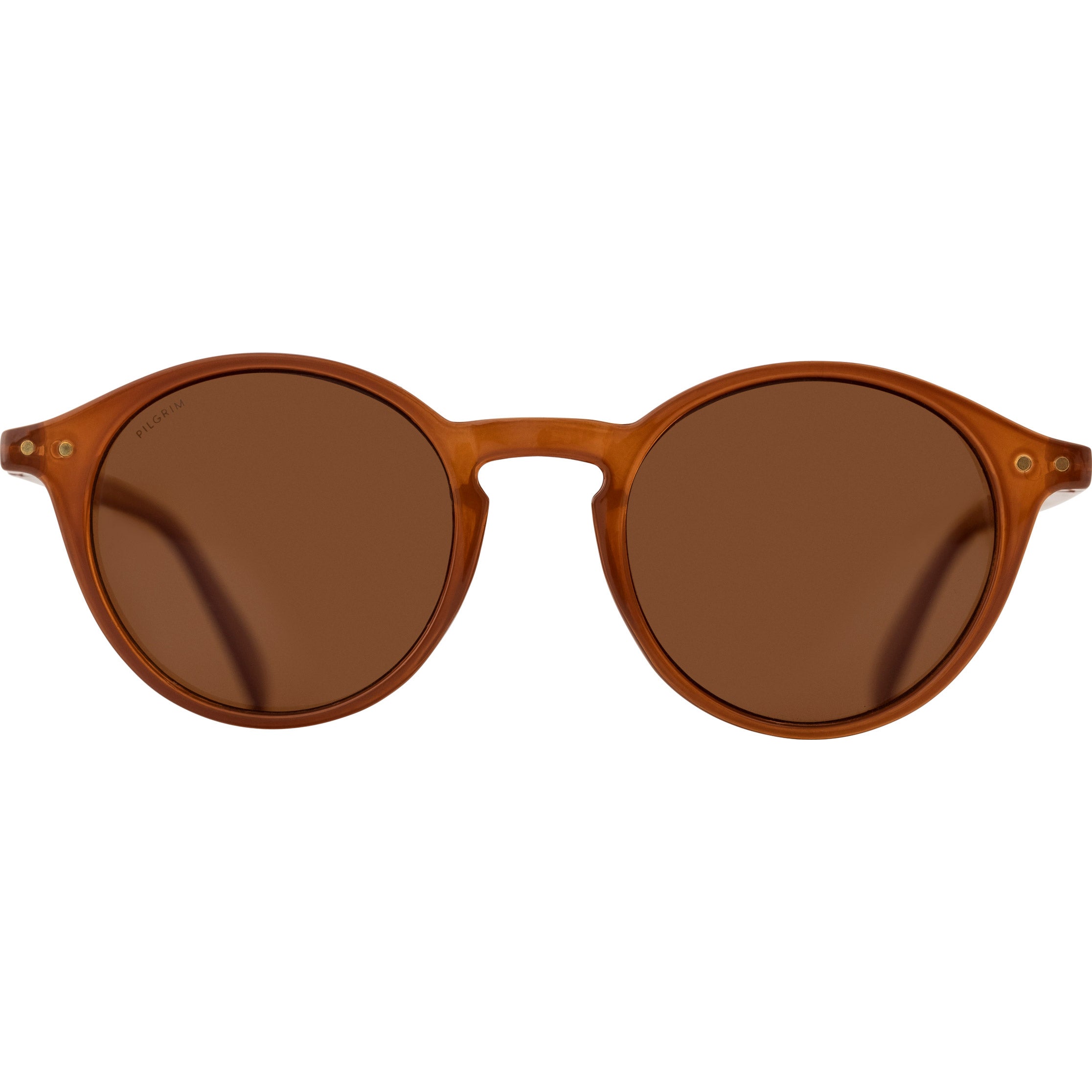 ROXANNE classic round shaped sunglasses, brown – Pilgrim