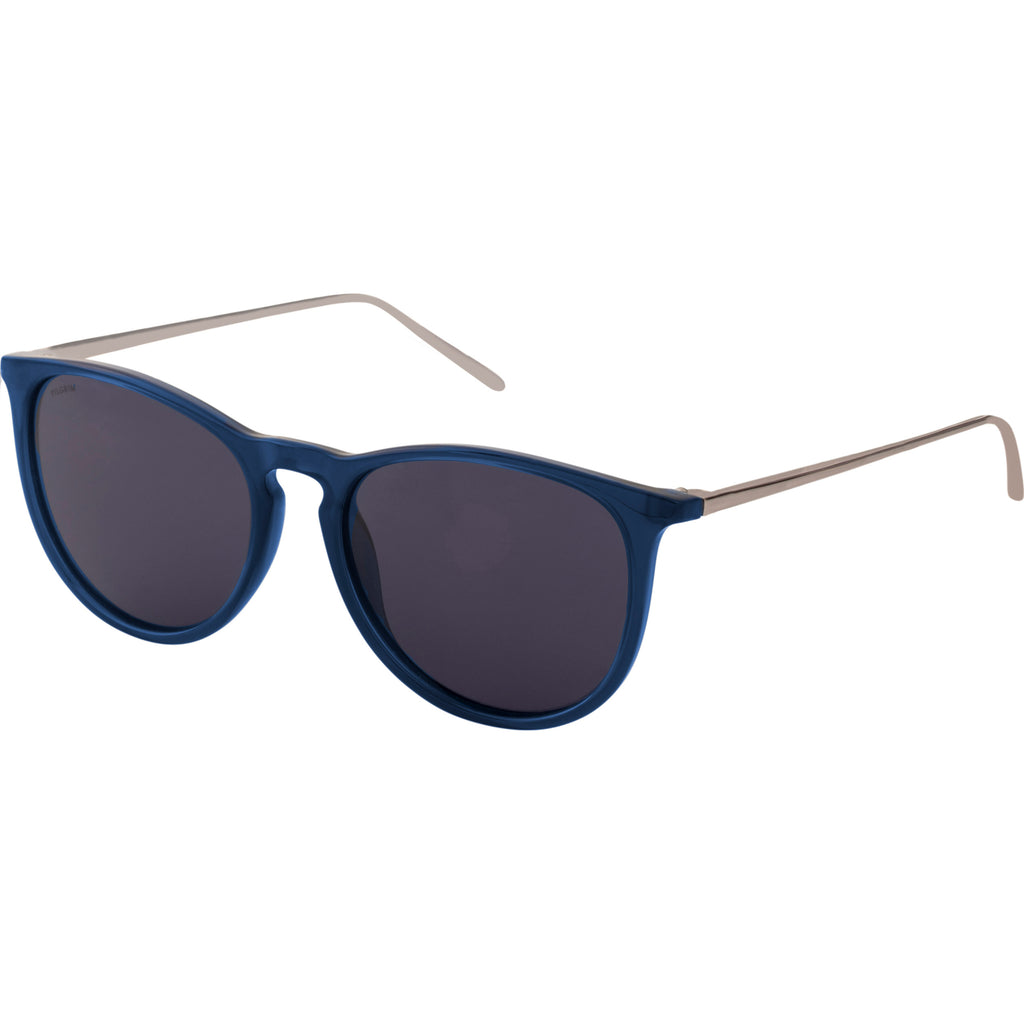 VANILLE sunglasses dark blue/silver-plated, stylish blue shades with silver rims, offering UVA/UVB protection, embodying Pilgrim's blend of timeless design and modern elegance.