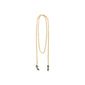 AJA curb chain for sunglasses, gold-plated, featuring a stylish 85 cm curb-chain with black adjustable loops for attaching to sunglasses.