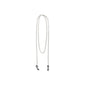 AJA curb chain for sunglasses, silver-plated, features a stylish 85 cm curb chain with black adjustable rubber loops for secure attachment.