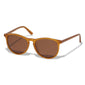 SAHARA classic acetate sunglasses, light brown, featuring a durable frame and brown lenses, ideal for a bohemian-inspired, summery style by Pilgrim.