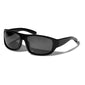 GERTRUD sunglasses featuring black frames with an arched design. Trendy and timeless, these Pilgrim sunglasses offer UVA/UVB protection and come with a sustainable pouch.