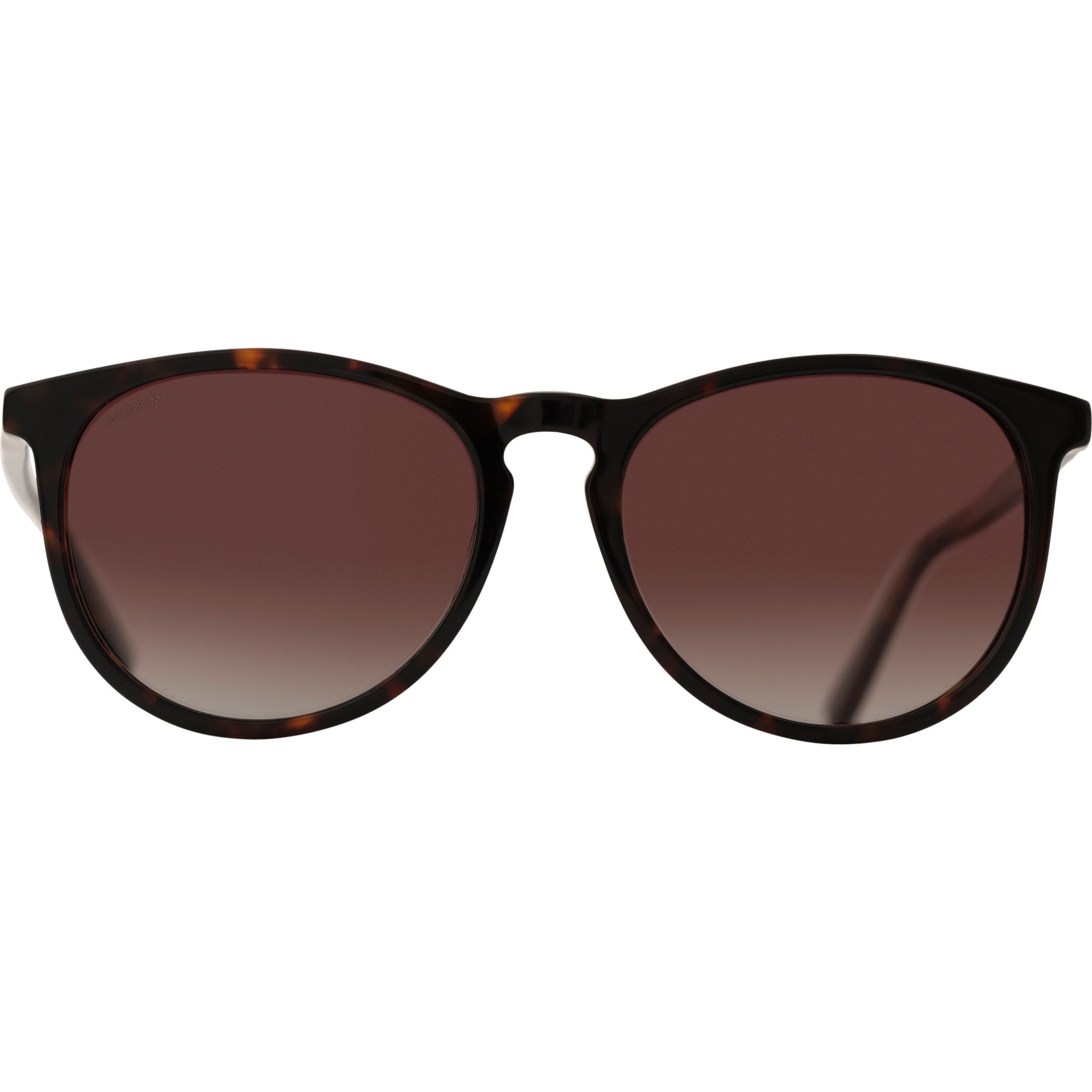 Sahara sunglasses in tortoise brown, featuring recycled acetate frames and UV400 protection, ideal for everyday wear. Comes with a sustainable pouch from Pilgrim.