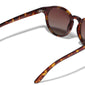 KYRIE sunglasses with tortoise-brown frame and gold accents, featuring brown lenses. Perfect for summer outfits, offering UVA/UVB protection from Pilgrim.