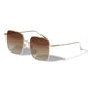 JONAN sunglasses brown/gold featuring oversized metal frames and brown lenses, embodying 70s beach vibes. Ideal for summer, with UVA/UVB protection, from Pilgrim.