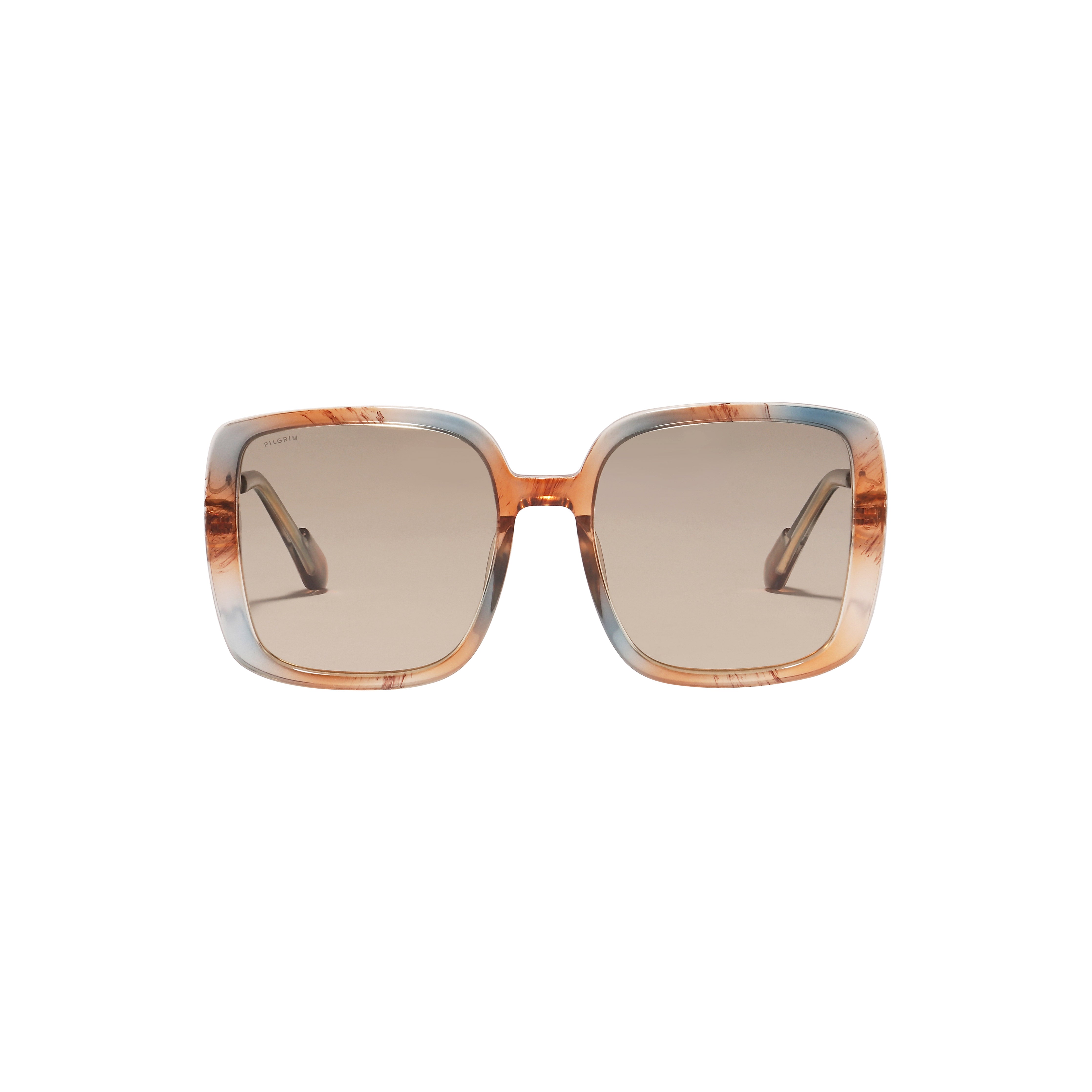 ALIET sunglasses multi/gold with oversized retro frames and golden temples, exuding a glamorous vintage vibe, perfect for adding charm to any summer outfit.