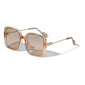 ALIET sunglasses multi/gold featuring oversized retro frames and golden temples, embodying a vintage-inspired, glamorous style with UV400 protection, from Pilgrim's trendy eyewear collection.