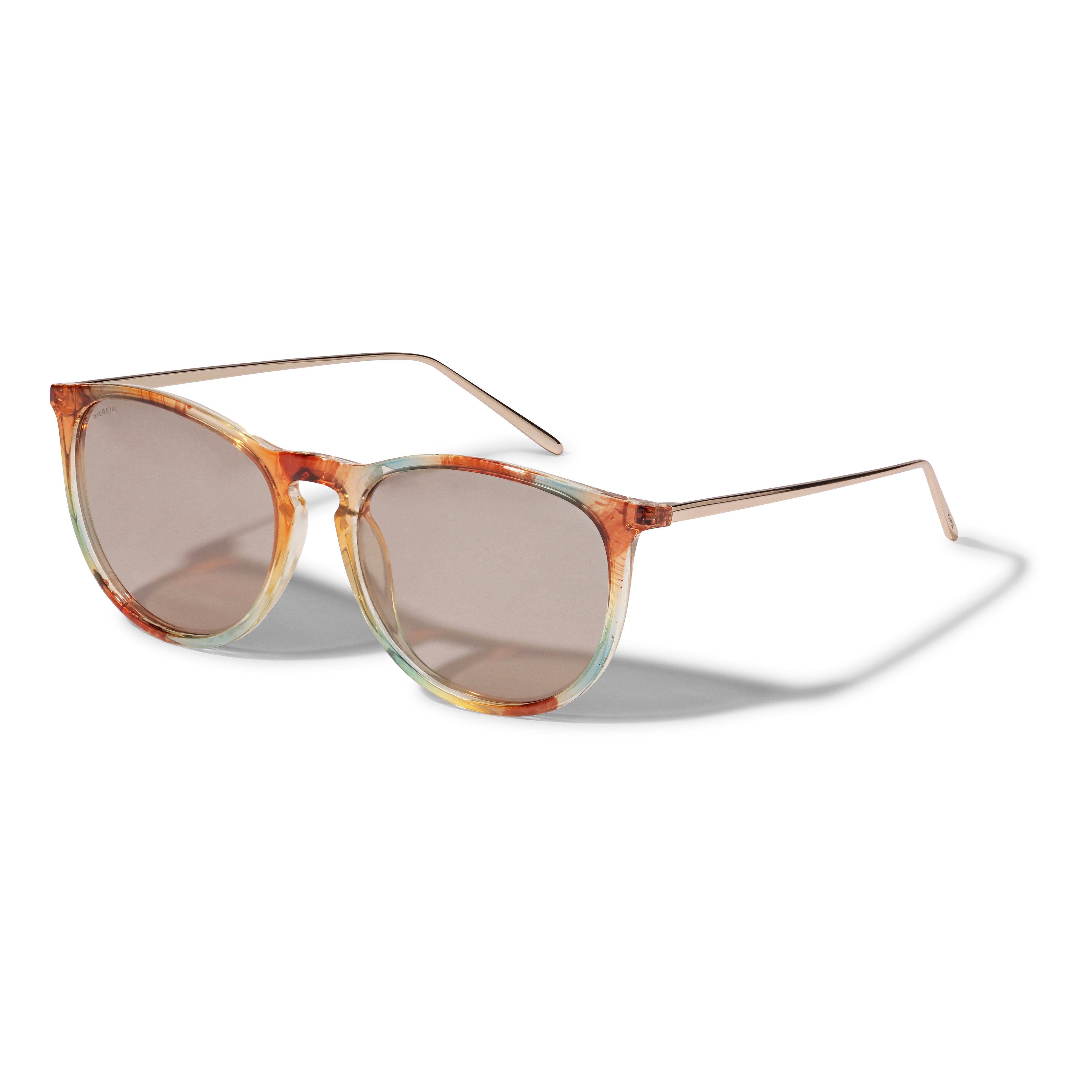 VANILLE sunglasses multi/gold with gradient frames from Pilgrim, featuring a classic shape and UV400 protection, perfect for trendy spring styles.