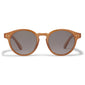 KYRIE sunglasses brown/gold by Pilgrim; close-up showing stylish aviator design with gold rims, perfect for summer outings.