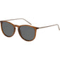 VANILLE sunglasses with sleek metal arms and transparent dark brown frames, embodying minimalist elegance from Pilgrim, featuring UVA/UVB protection and sustainable packaging.