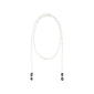 PAOLA chain for sunglasses, silver-plated, featuring a delicate design with black adjustable loops for attachment, adding a stylish touch to your eyewear. Measures 70 cm.