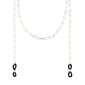 PAOLA chain for sunglasses, silver-plated, featuring a delicate cable-chain design with black adjustable rubber loops for easy attachment, adding a stylish touch to eyewear.