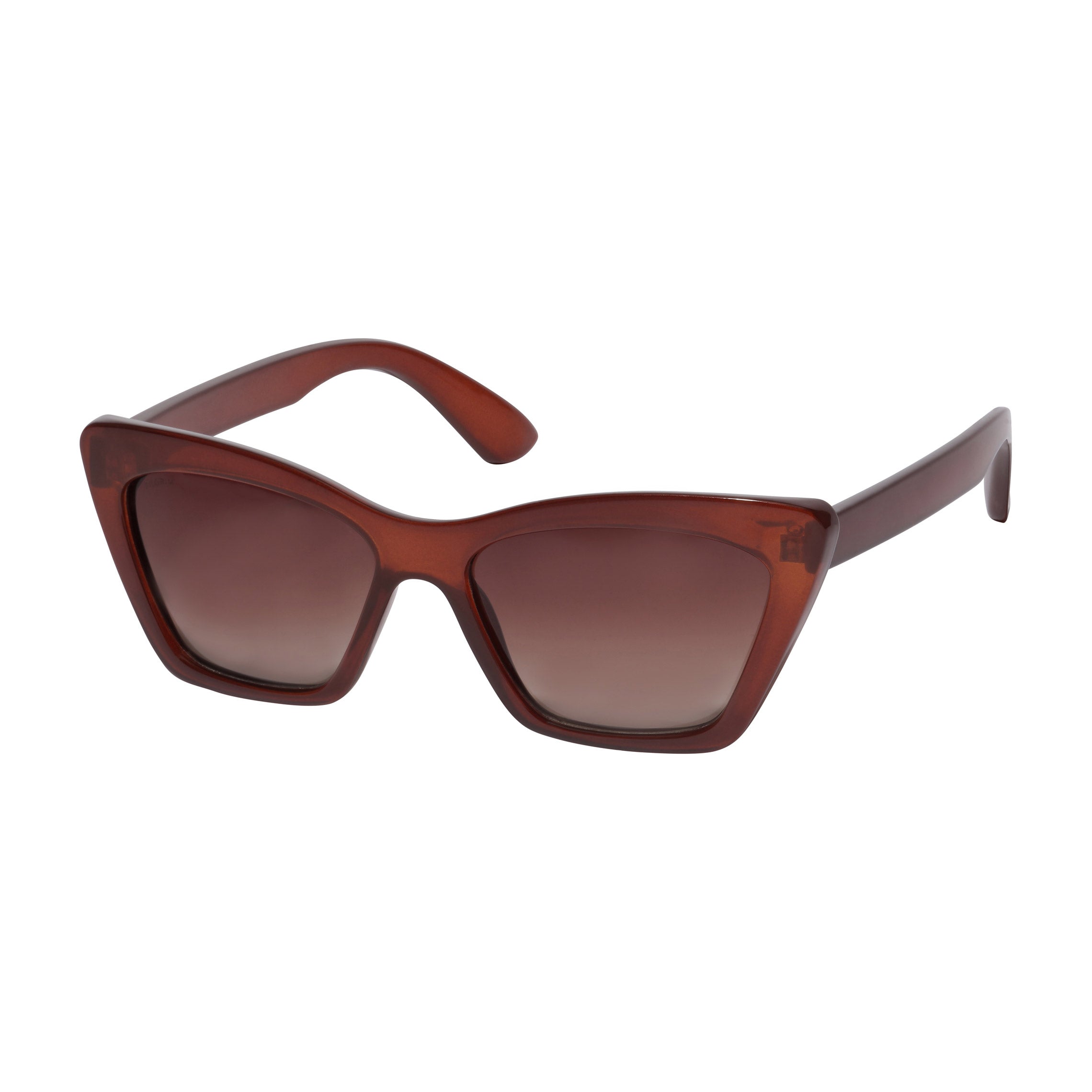 DAKOTA angular cat-eye sunglasses with a bold frame, offering a chic and feminine style, perfect for enhancing spring outfits with a touch of glam.