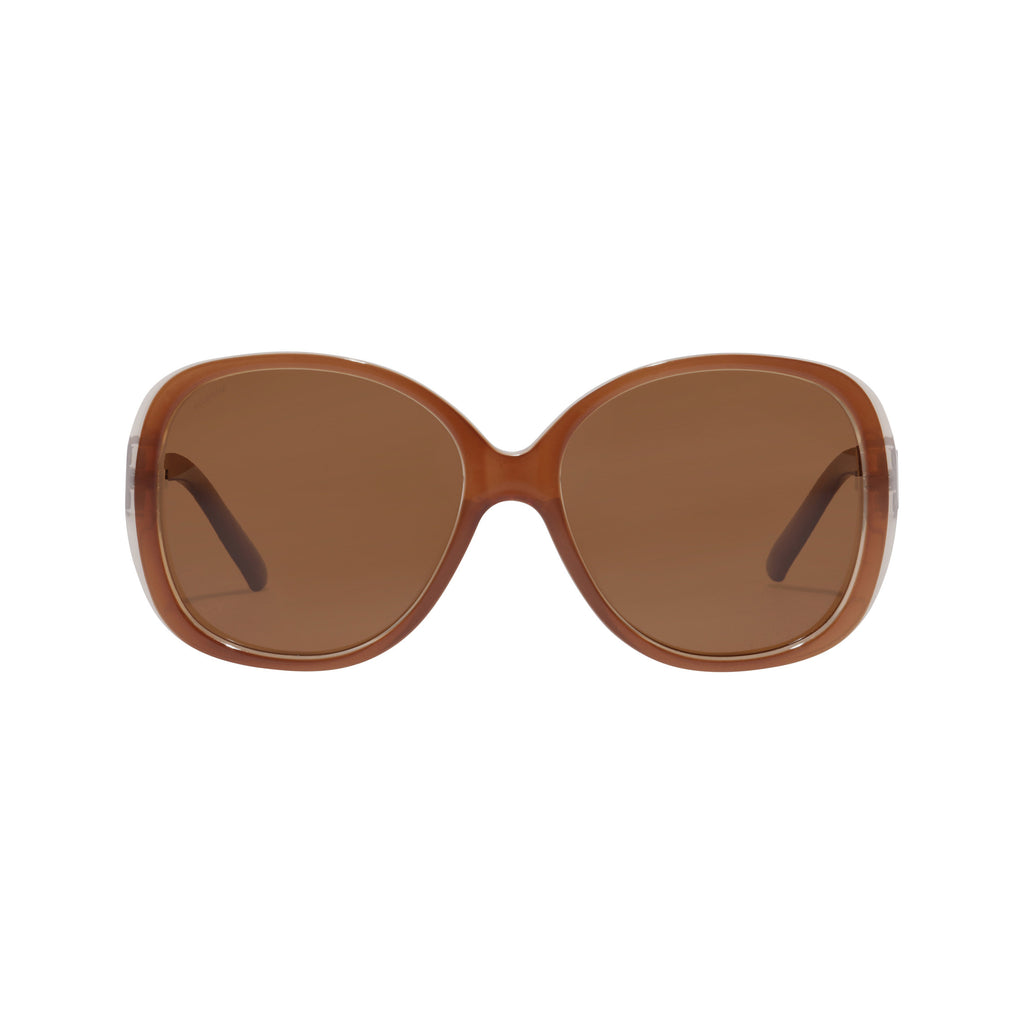 PARKER oversized retro sunglasses, featuring a stylish 70's-inspired design with angular frames, perfect for adding a glamorous, vintage touch to summer outfits.