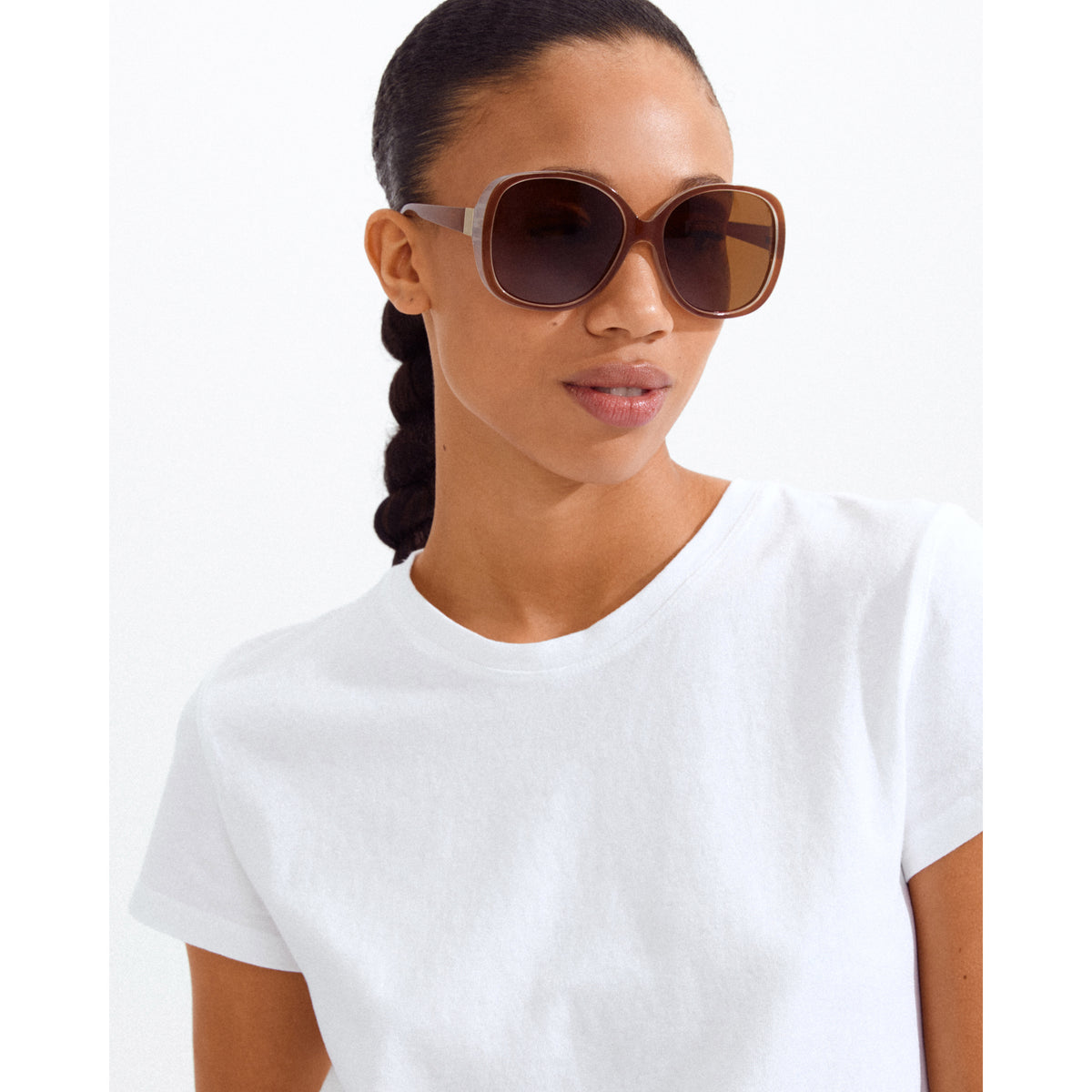 PARKER Retro-Oversized-Sonnenbrille, Hellbraun