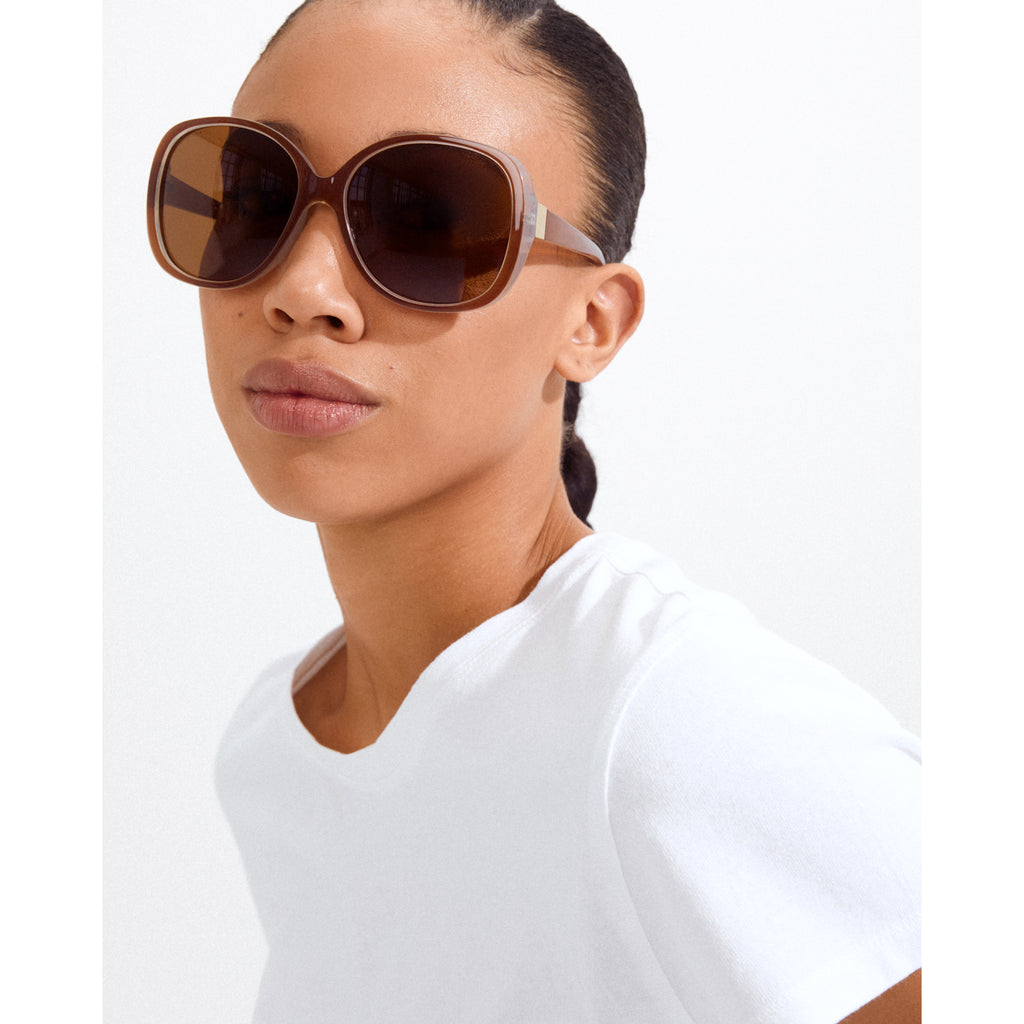 PARKER Retro-Oversized-Sonnenbrille, Hellbraun