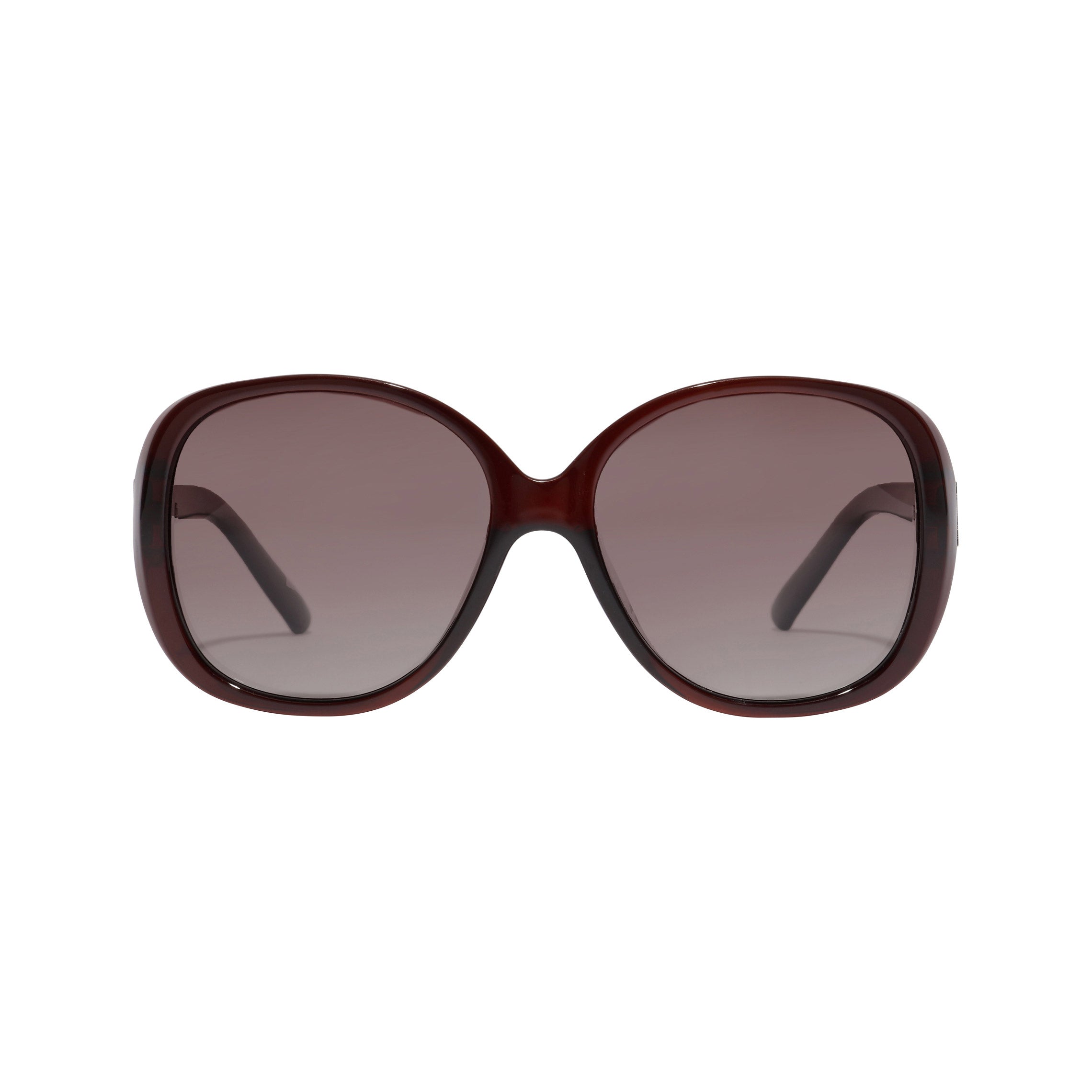 PARKER oversized retro sunglasses with a vintage-inspired design and graduated brown lenses, perfect for a glamorous, classy summer look.