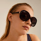 PARKER overdimensjonerte retro solbriller brun