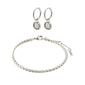 MSF set, snake chain bracelet and coin hoops silver-plated